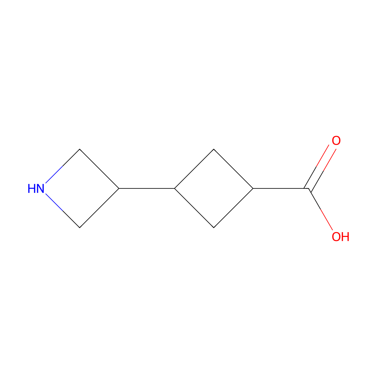3-(Azetidin-3-yl)cyclobutane-1-carboxylic acid molecular structure, CAS 1250993-44-2