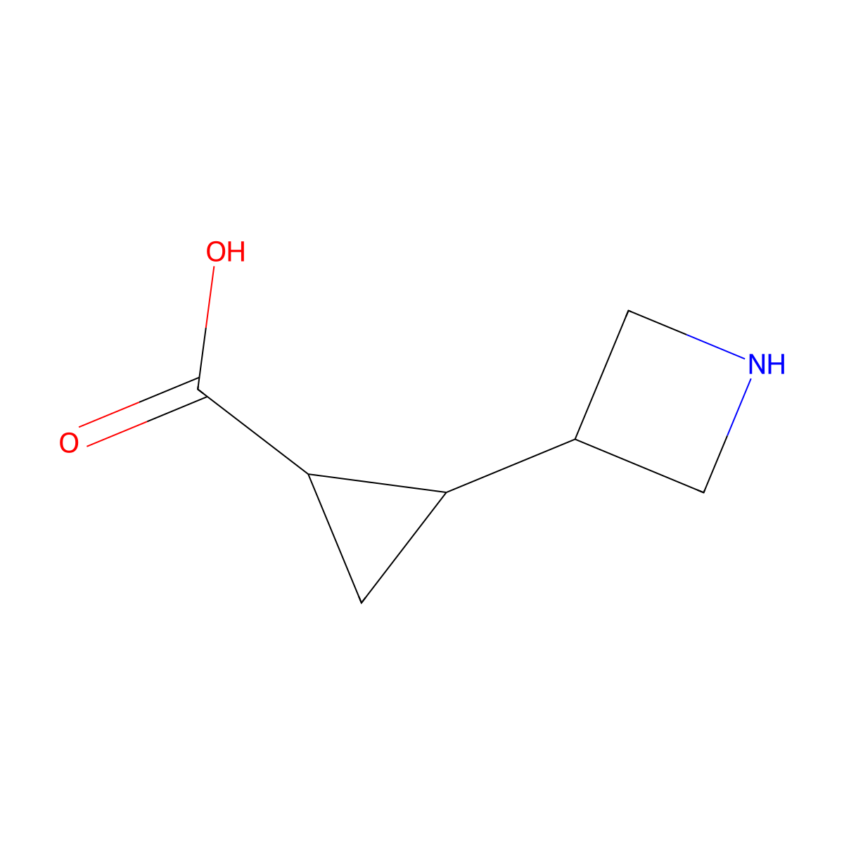 2-(Azetidin-3-yl)cyclopropane-1-carboxylic acid molecular structure, CAS 1250993-53-3