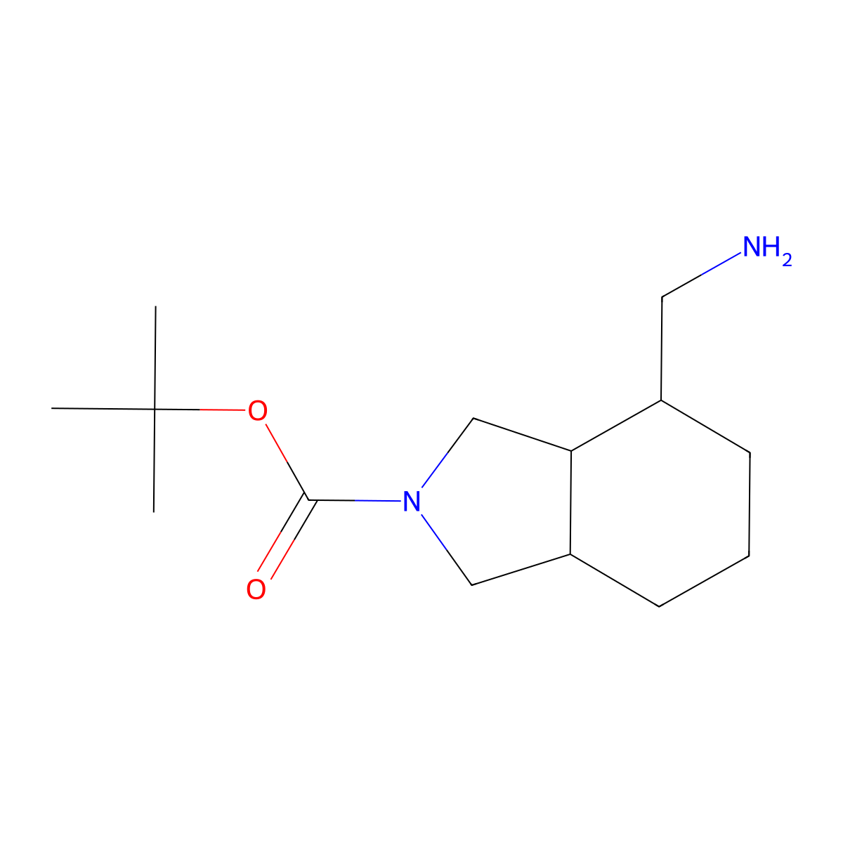 Racemic-(3aR,4S,7aS)-tert-butyl 4-(aminomethyl)hexahydro-1H-isoindole-2(3H)-carboxylate molecular structure, CAS 1250993-62-4