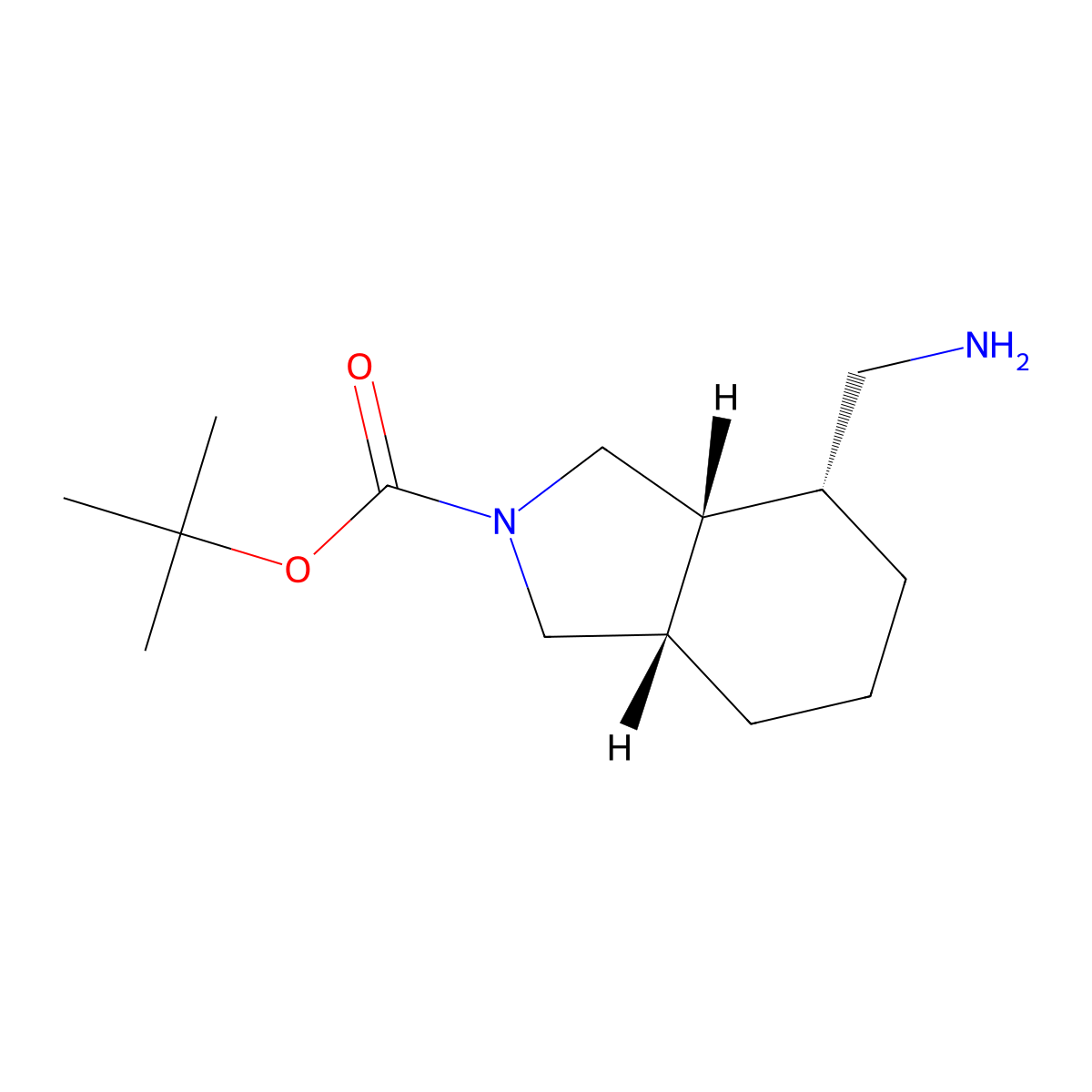 Racemic-(3aR,4R,7aS)-tert-butyl 4-(aminomethyl)hexahydro-1H-isoindole-2(3H)-carboxylate molecular structure, CAS 1250993-72-6