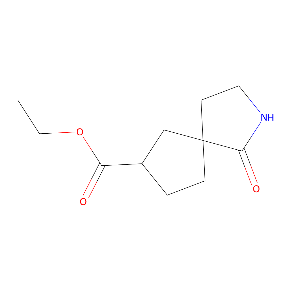 Ethyl 1-oxo-2-azaspiro[4.4]nonane-7-carboxylate molecular structure, CAS 1250994-03-6