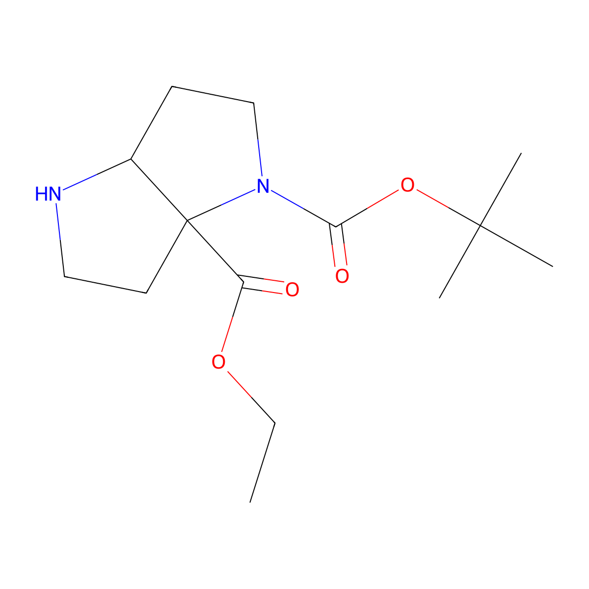 1-tert-Butyl 6a-ethyl hexahydropyrrolo[3,2-b]pyrrole-1,6a(2H)-dicarboxylate molecular structure, CAS 1250994-55-8