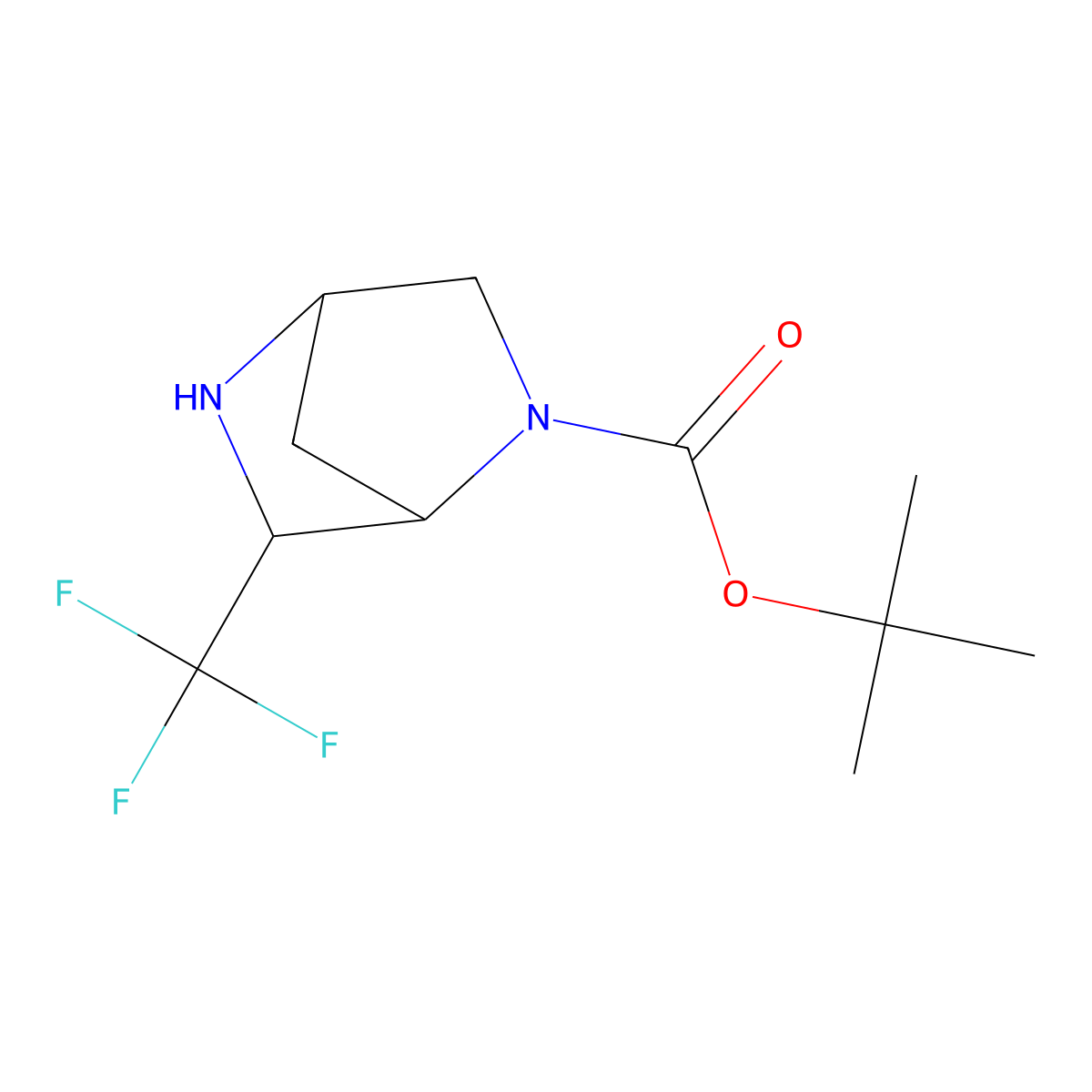 tert-Butyl 6-(trifluoromethyl)-2,5-diazabicyclo[2.2.1]heptane-2-carboxylate molecular structure, CAS 1250995-58-4