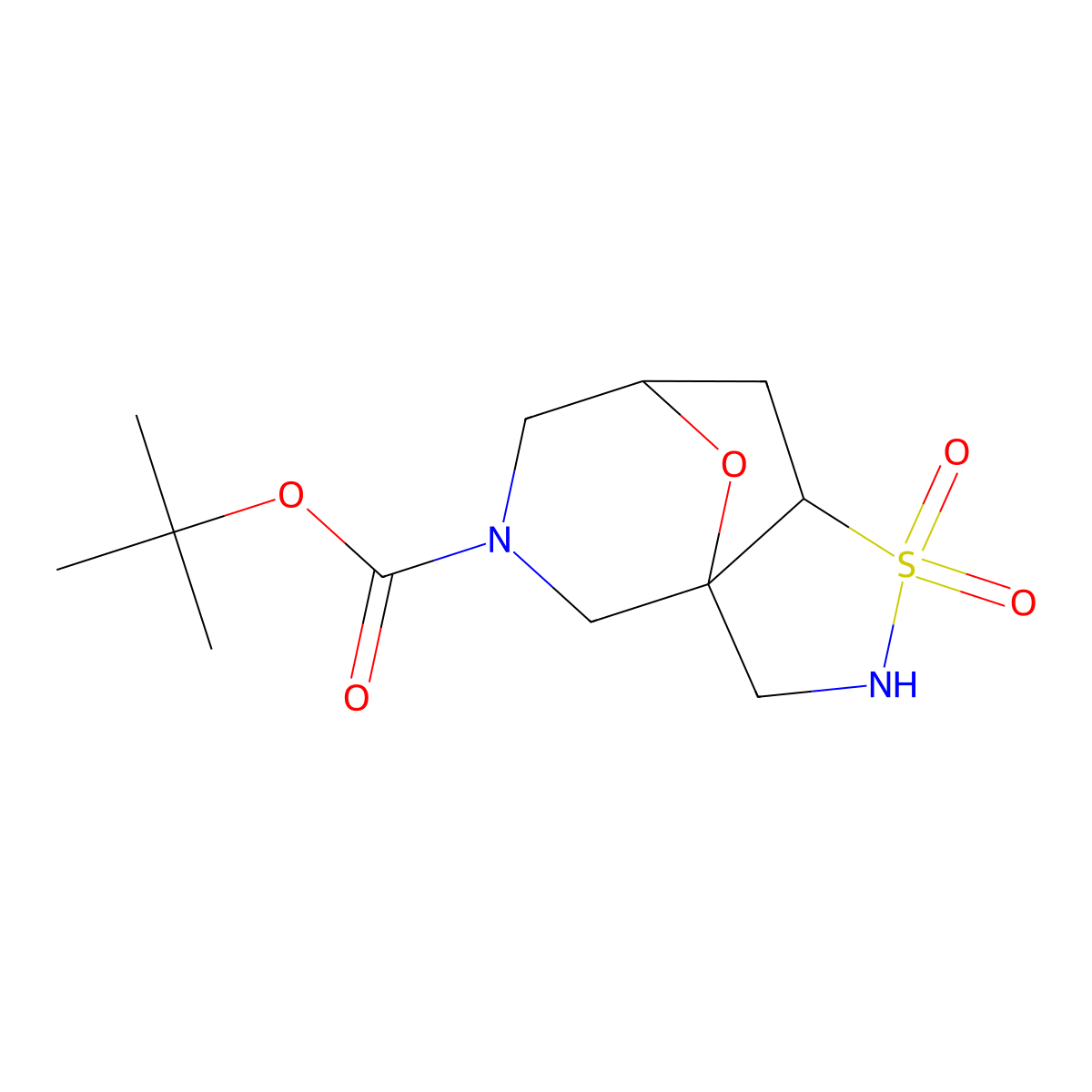 Racemic-(3aS,7R,8aS)-tert-butyl hexahydro-3a,7-epoxyisothiazolo[4,5-c]azepine-5(4H)-carboxylate 1,1-dioxide molecular structure, CAS 1250995-87-9
