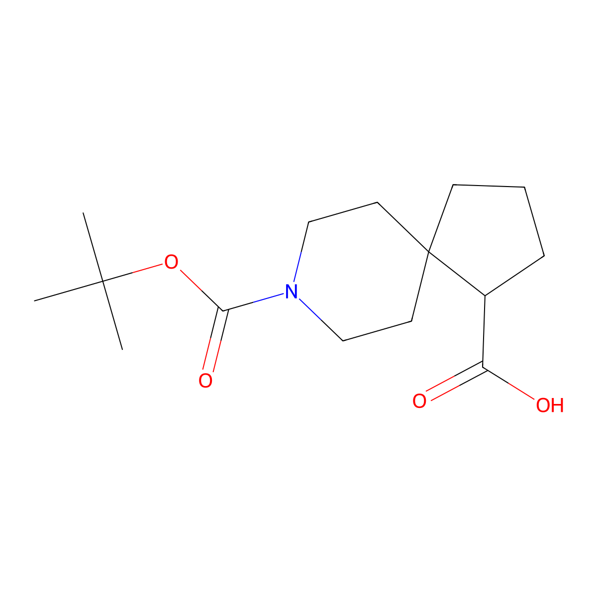 8-[(Tert-butoxy)carbonyl]-8-azaspiro[4.5]decane-1-carboxylic acid molecular structure, CAS 1250996-34-9