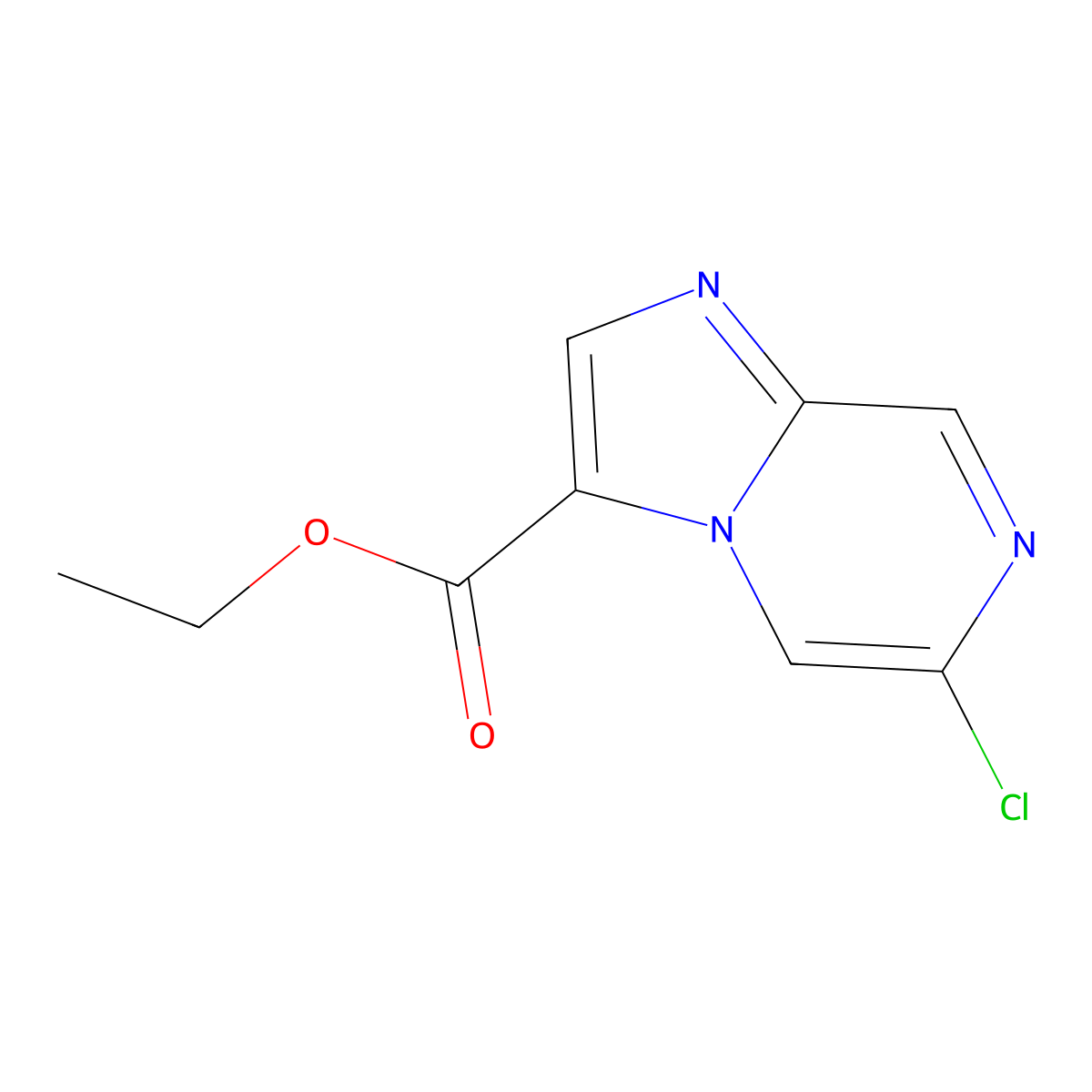 Ethyl 6-chloroimidazo[1,2-a]pyrazine-3-carboxylate molecular structure, CAS 1250996-97-4