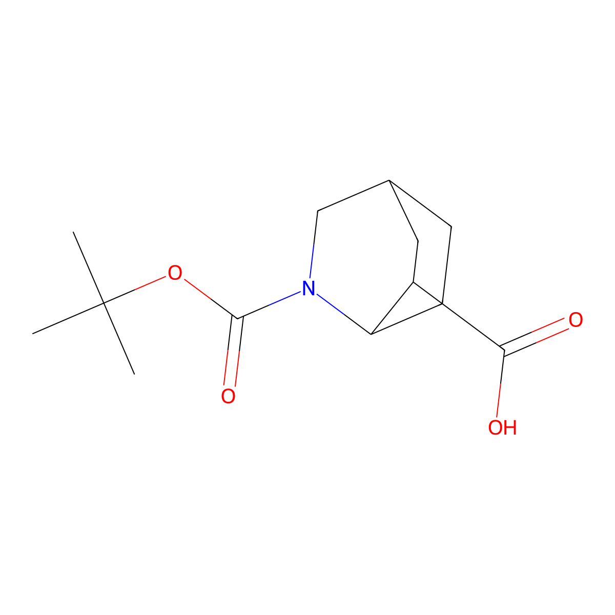 2-Boc-2-azabicyclo[2.2.2]octane-6-carboxylic acid molecular structure, CAS 1250997-05-7