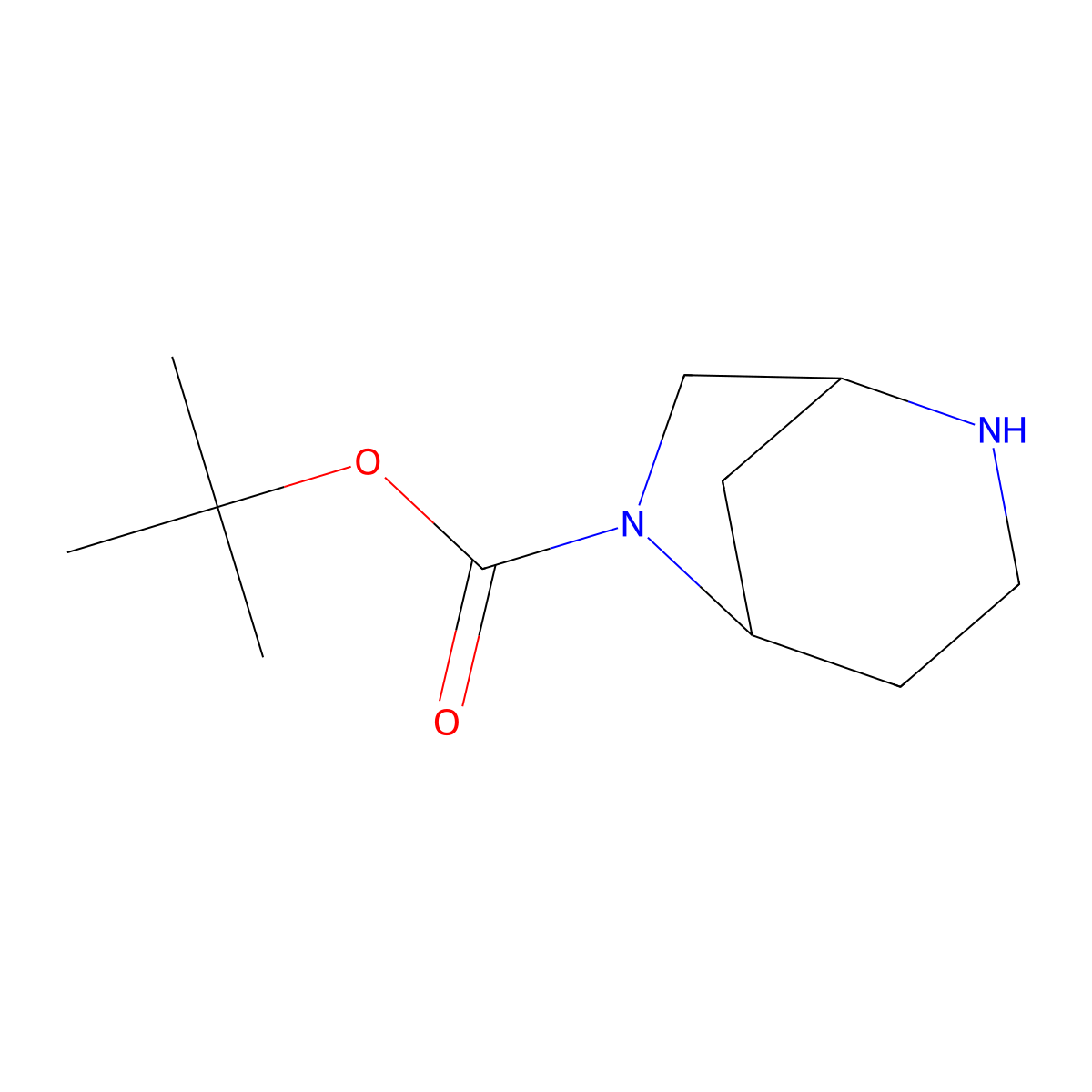 Tert-butyl 2,6-diazabicyclo[3.2.1]octane-6-carboxylate molecular structure, CAS 1250997-27-3