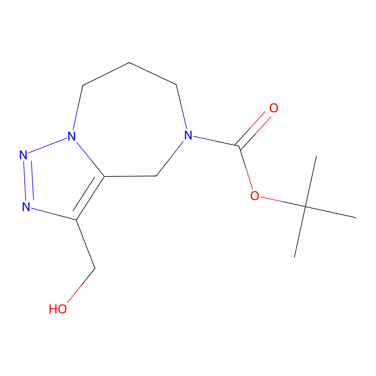 tert-Butyl 3-(hydroxymethyl)-7,8-dihydro-4H-[1,2,3]triazolo[1,5-a][1,4]diazepine-5(6H)-carboxylate molecular structure, CAS 1250997-43-3