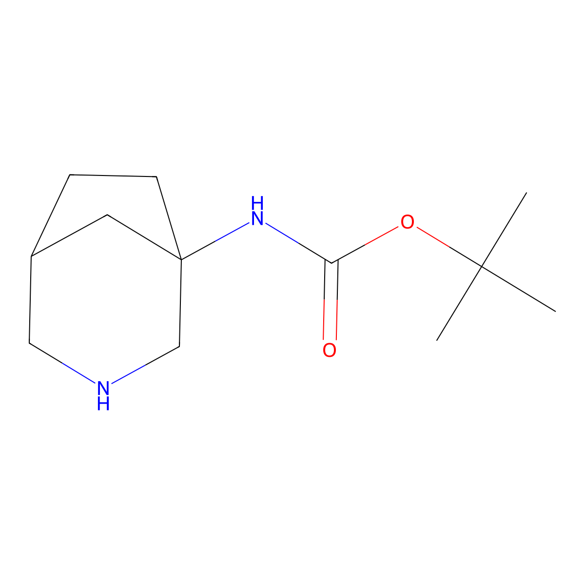 tert-butyl N-(3-azabicyclo(3.2.1)octan-1-yl)carbamate molecular structure, CAS 1250997-50-2