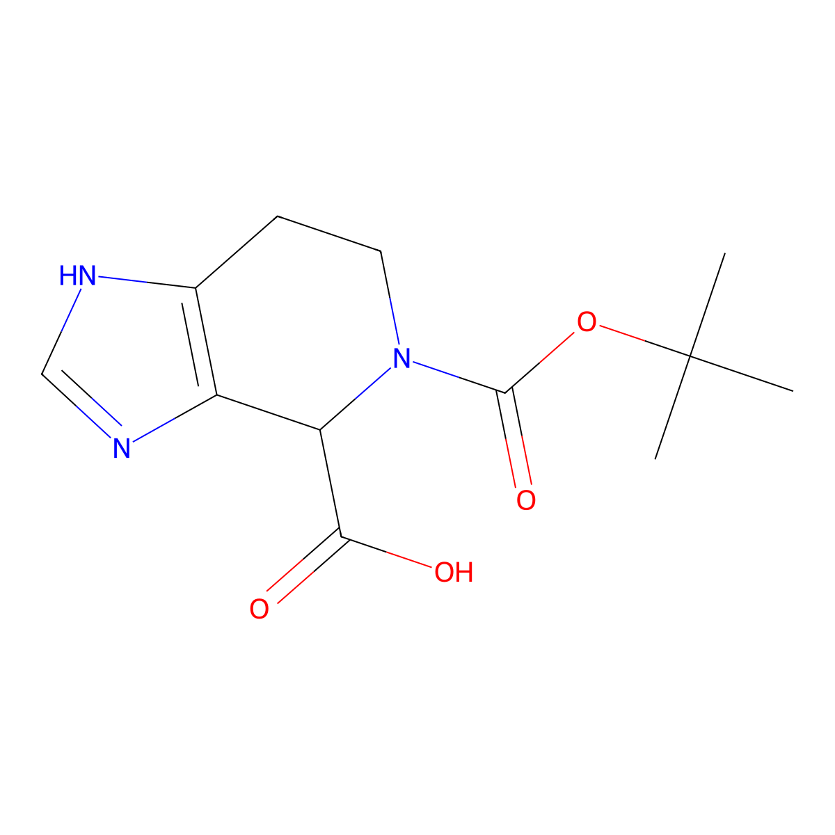 5-(tert-Butoxycarbonyl)-4,5,6,7-tetrahydro-1H-imidazo[4,5-c]pyridine-4-carboxylic acid molecular structure, CAS 1250997-59-1