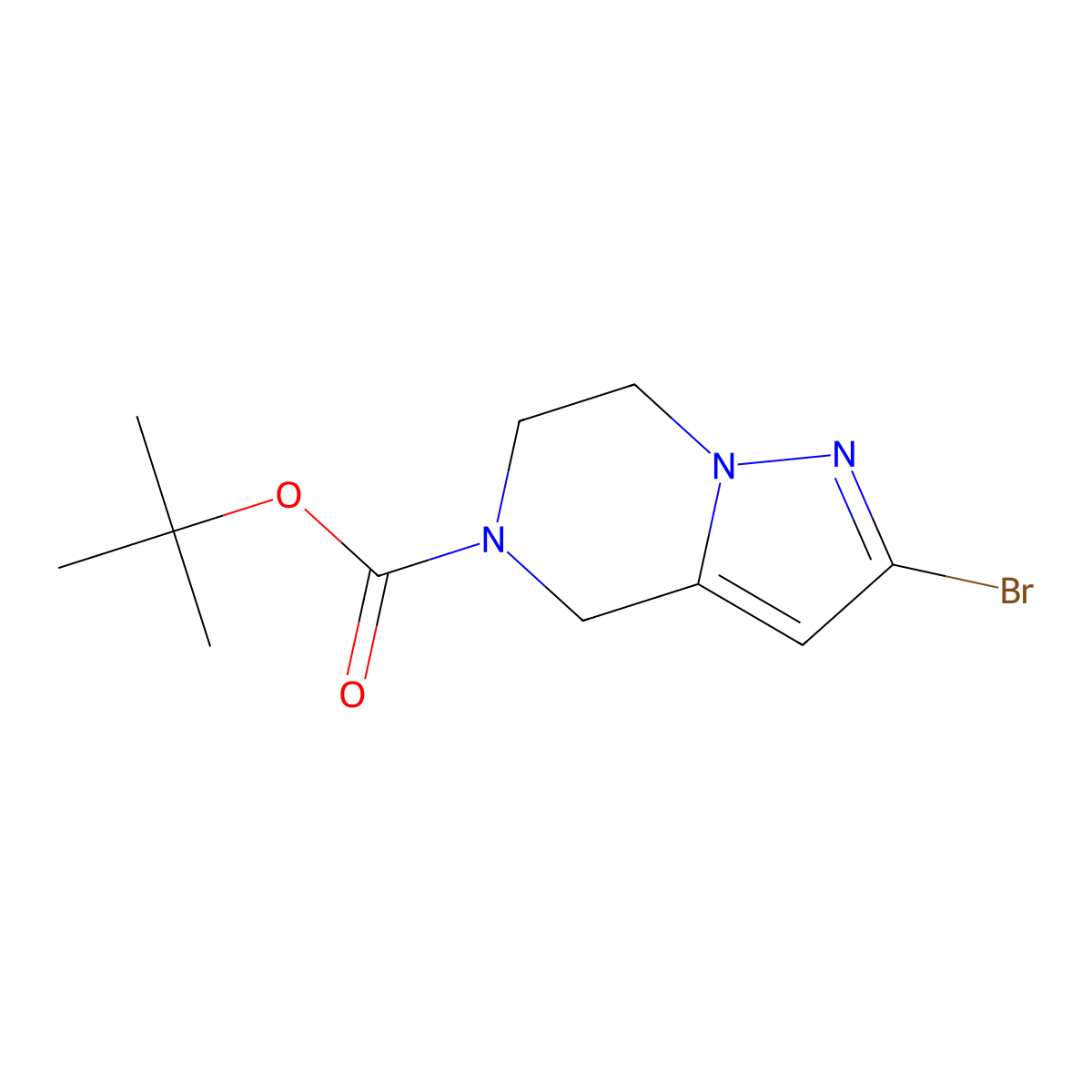 Tert-butyl 2-bromo-6,7-dihydropyrazolo[1,5-A]pyrazine-5(4H)-carboxylate molecular structure, CAS 1250998-21-0