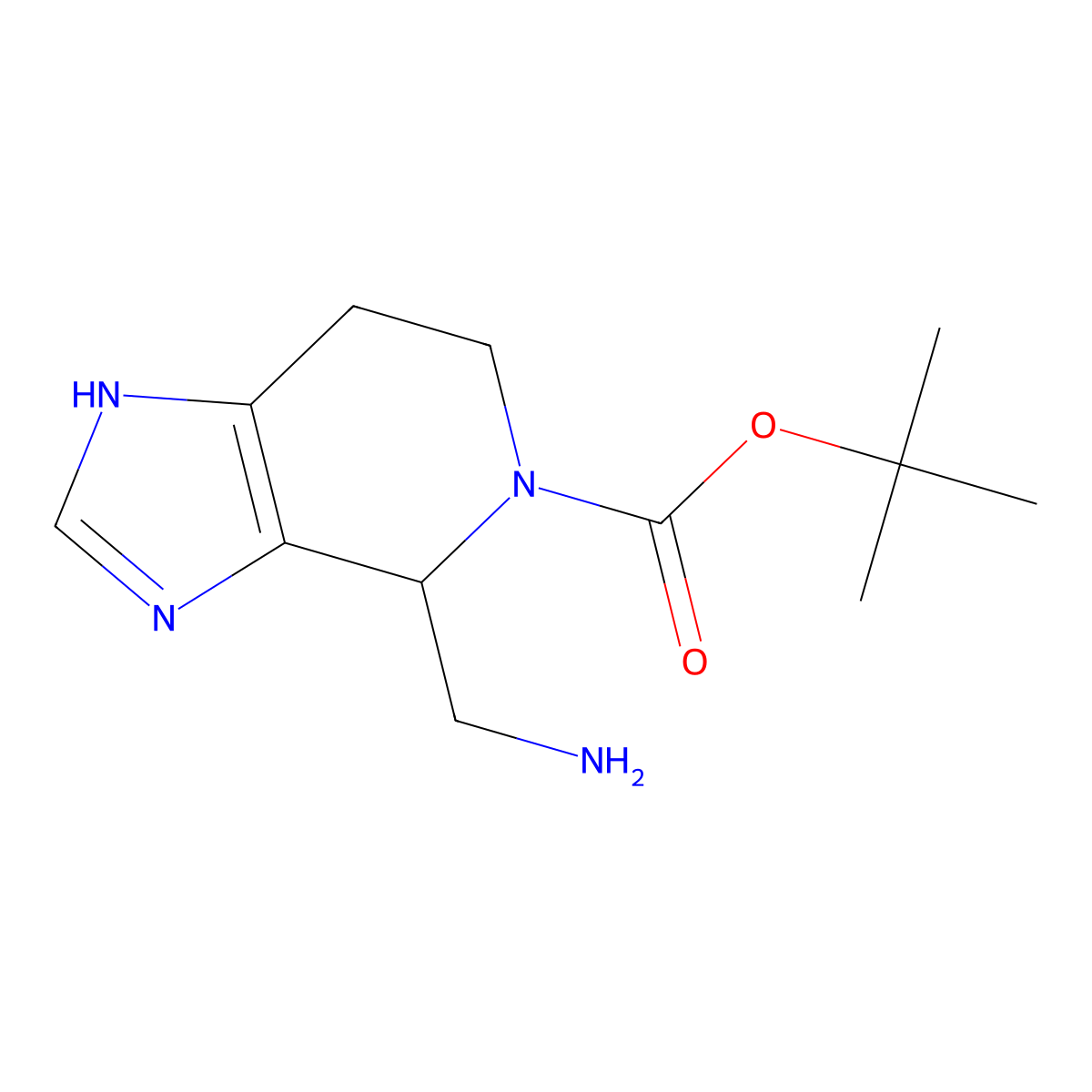 tert-Butyl 4-(aminomethyl)-6,7-dihydro-1H-imidazo[4,5-c]pyridine-5(4H)-carboxylate molecular structure, CAS 1250998-28-7
