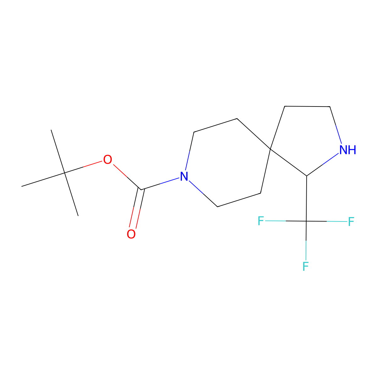 tert-Butyl 1-(trifluoromethyl)-2,8-diazaspiro[4.5]decane-8-carboxylate molecular structure, CAS 1250998-75-4