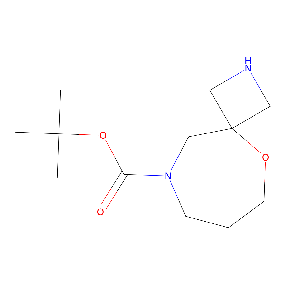 tert-Butyl 5-oxa-2,9-diazaspiro[3.6]decane-9-carboxylate molecular structure, CAS 1250998-79-8