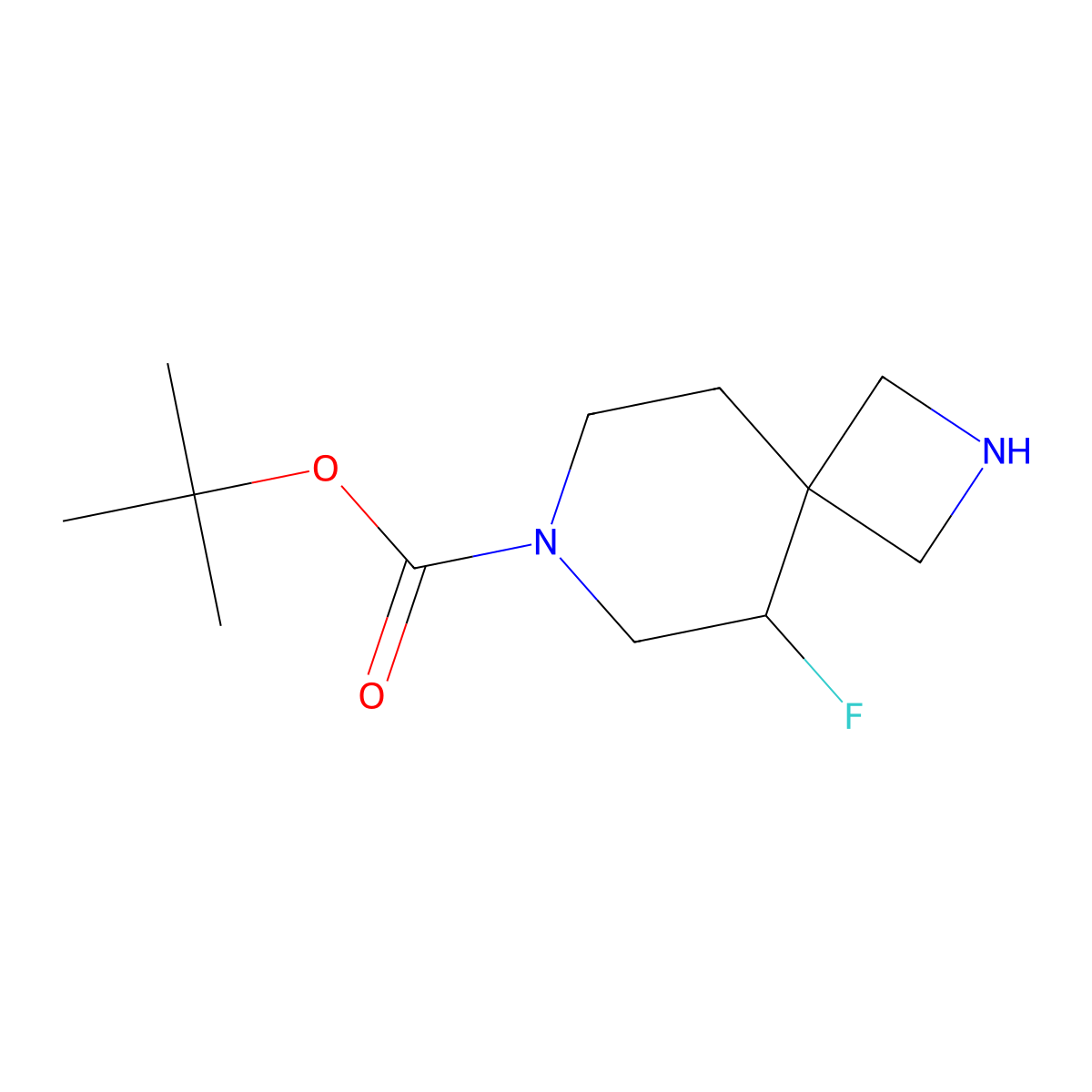 tert-Butyl 5-fluoro-2,7-diazaspiro[3.5]nonane-7-carboxylate molecular structure, CAS 1250998-80-1