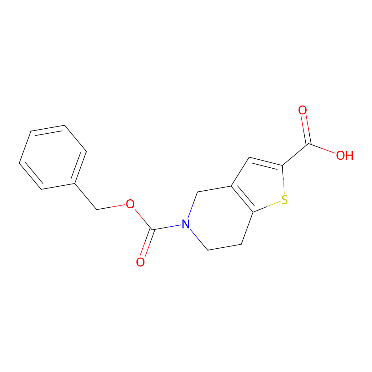 5-((Benzyloxy)carbonyl)-4,5,6,7-tetrahydrothieno[3,2-c]pyridine-2-carboxylic acid molecular structure, CAS 1250999-10-0