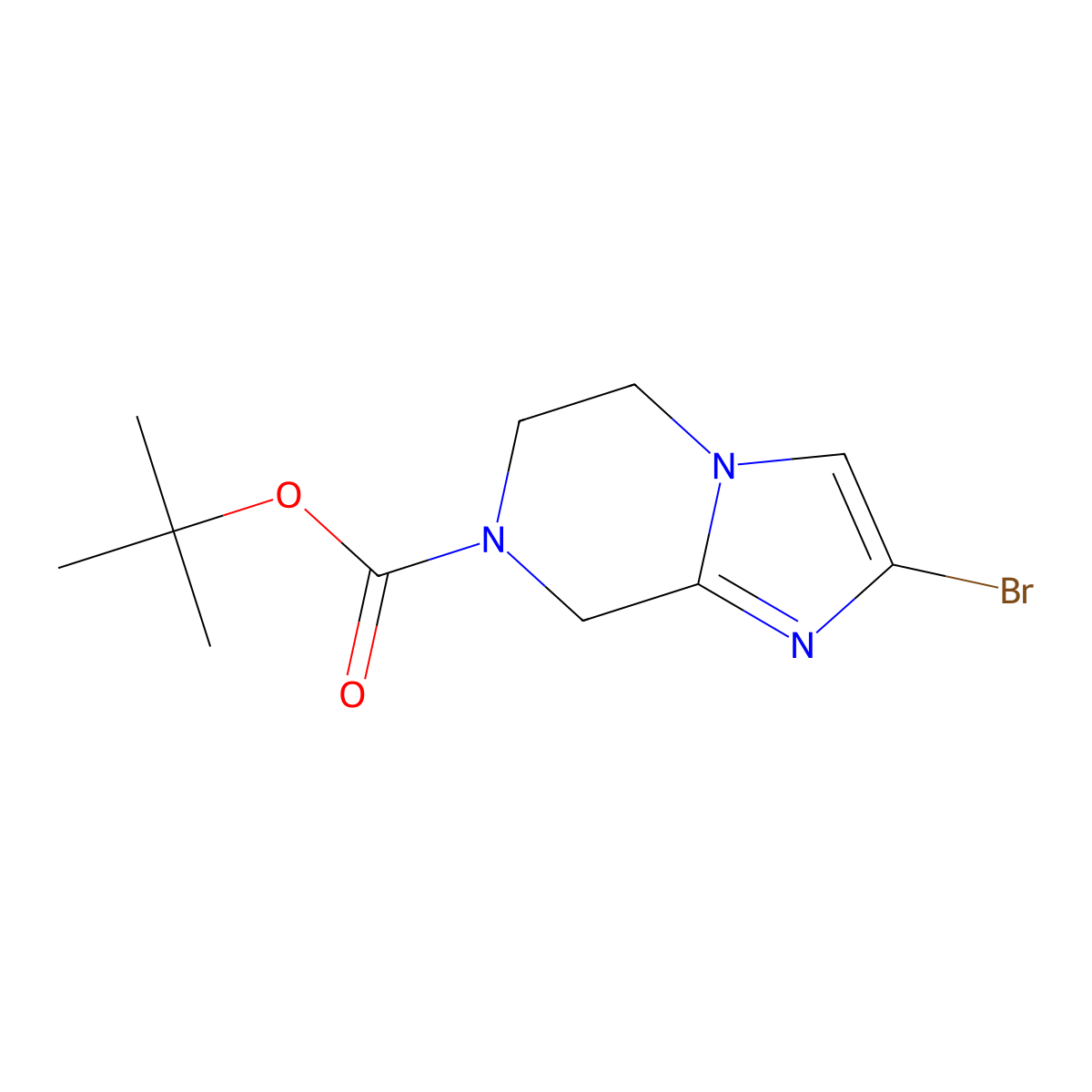 tert-butyl 2-bromo-5H,6H,7H,8H-imidazo(1,2-a)pyrazine-7-carboxylate molecular structure, CAS 1250999-20-2