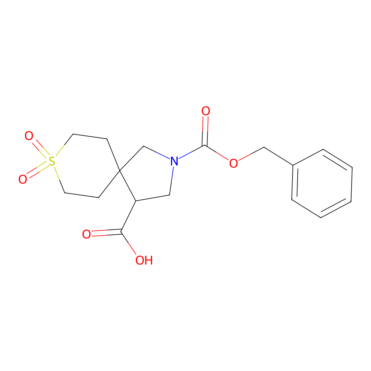 2-[(Benzyloxy)carbonyl]-8,8-dioxo-8lambda6-thia-2-azaspiro[4.5]decane-4-carboxylic acid molecular structure, CAS 1250999-21-3