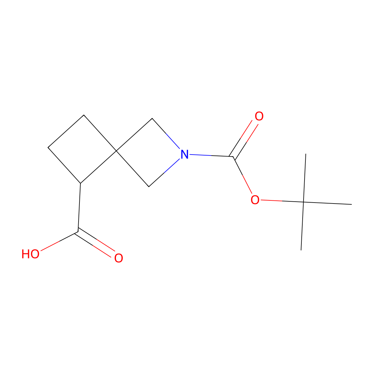 2-((Tert-butoxy)carbonyl)-2-azaspiro(3.3)heptane-5-carboxylic acid molecular structure, CAS 1250999-54-2