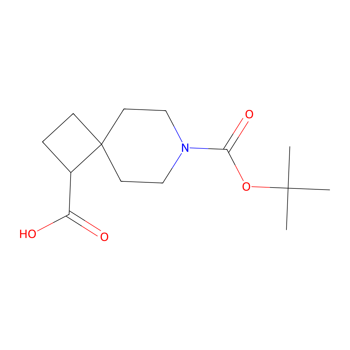 7-[(tert-Butoxy)carbonyl]-7-azaspiro[3.5]nonane-1-carboxylic acid molecular structure, CAS 1250999-64-4