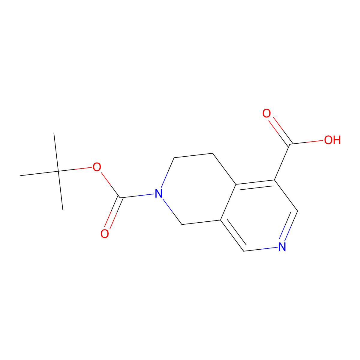 7-(tert-Butoxycarbonyl)-5,6,7,8-tetrahydro-2,7-naphthyridine-4-carboxylic acid molecular structure, CAS 1250999-71-3