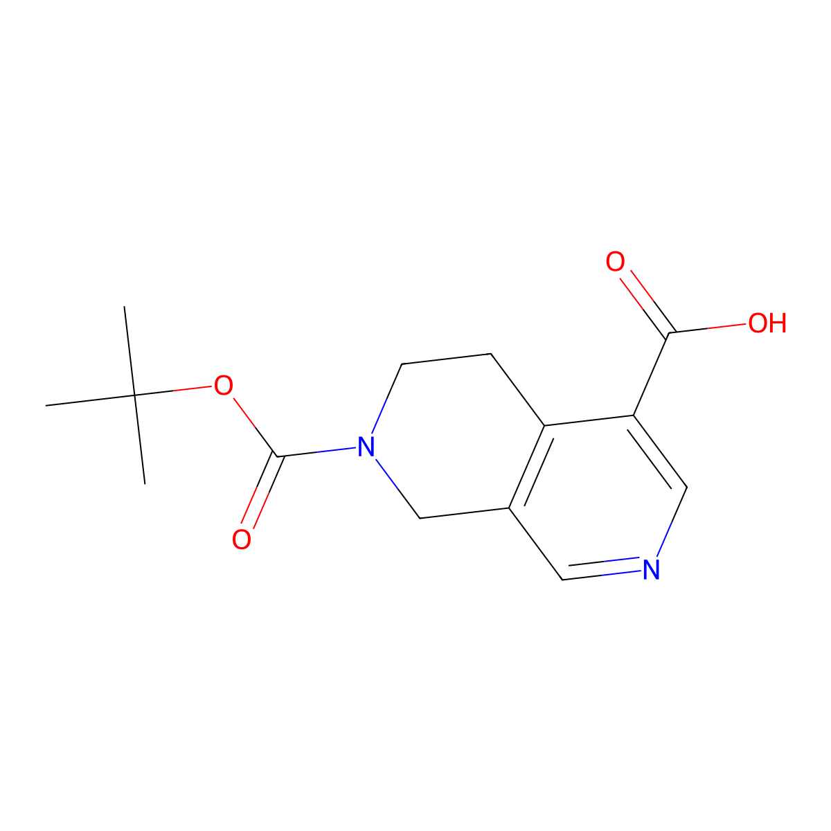 7-(tert-Butoxycarbonyl)-5,6,7,8-tetrahydro-2,7-naphthyridine-4-carboxylic acid molecular structure, CAS 1250999-71-3