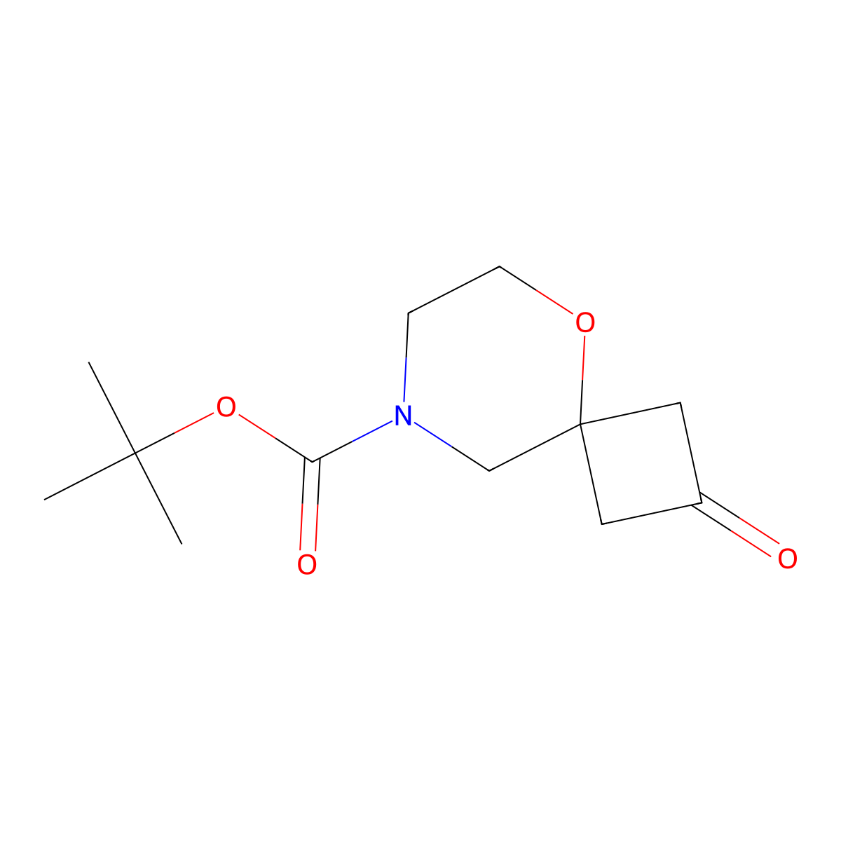 tert-Butyl 2-oxo-5-oxa-8-azaspiro[3.5]nonane-8-carboxylate molecular structure, CAS 1250999-73-5