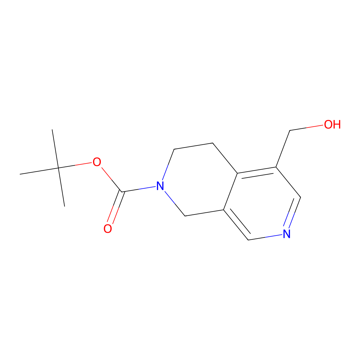 tert-Butyl 5-(hydroxymethyl)-3,4-dihydro-2,7-naphthyridine-2(1H)-carboxylate molecular structure, CAS 1250999-83-7