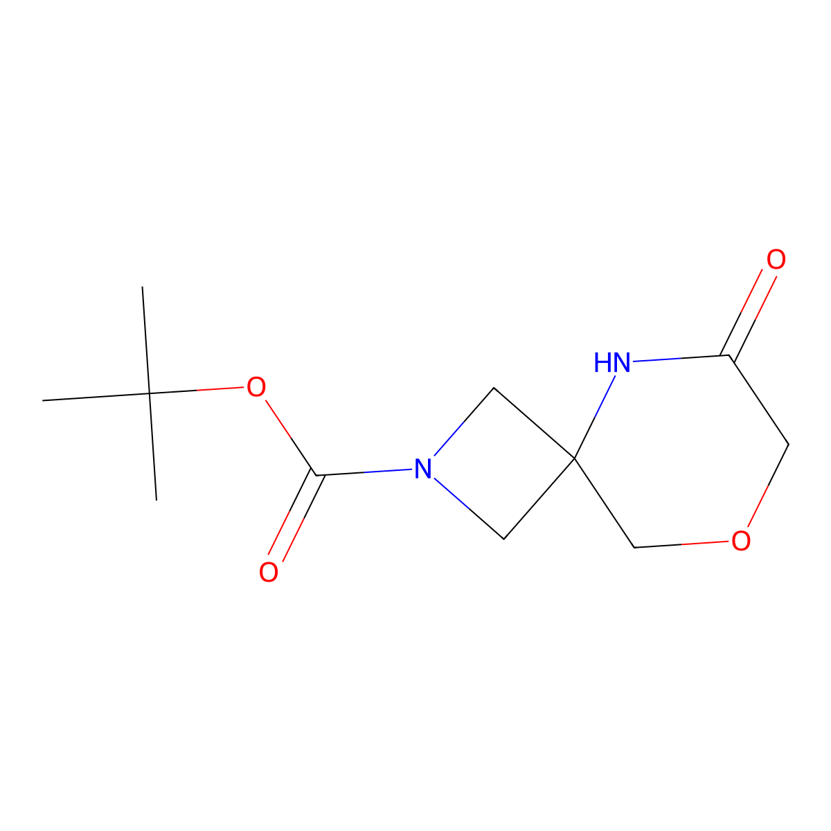 tert-Butyl 6-oxo-8-oxa-2,5-diazaspiro[3.5]nonane-2-carboxylate molecular structure, CAS 1251000-12-0