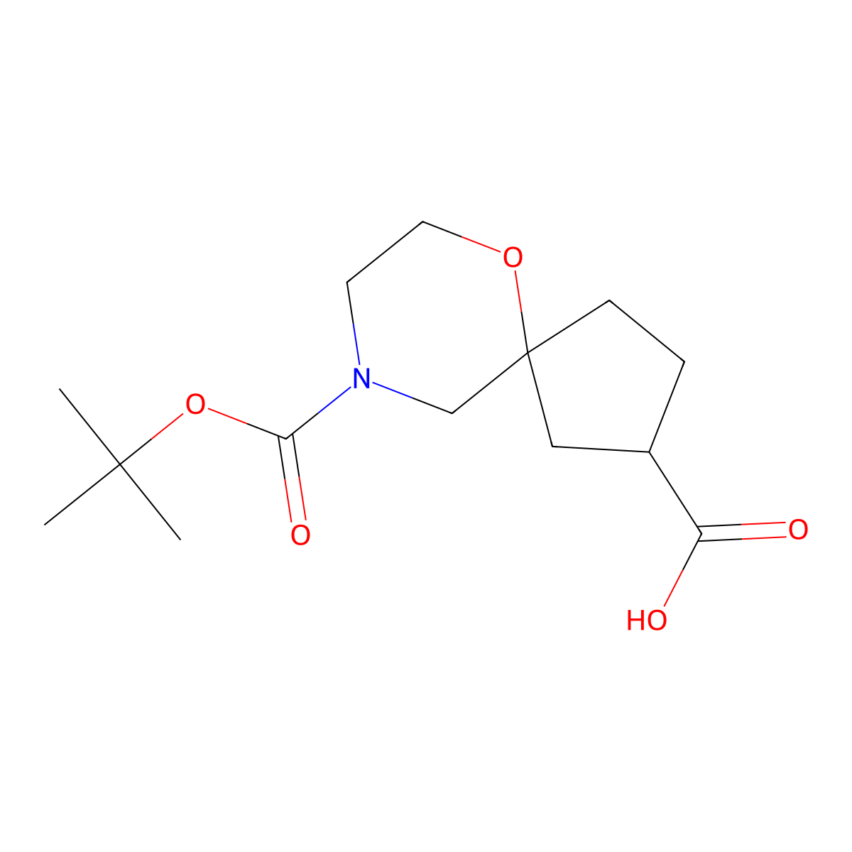 9-(tert-Butoxycarbonyl)-6-oxa-9-azaspiro[4.5]decane-2-carboxylic acid molecular structure, CAS 1251000-13-1