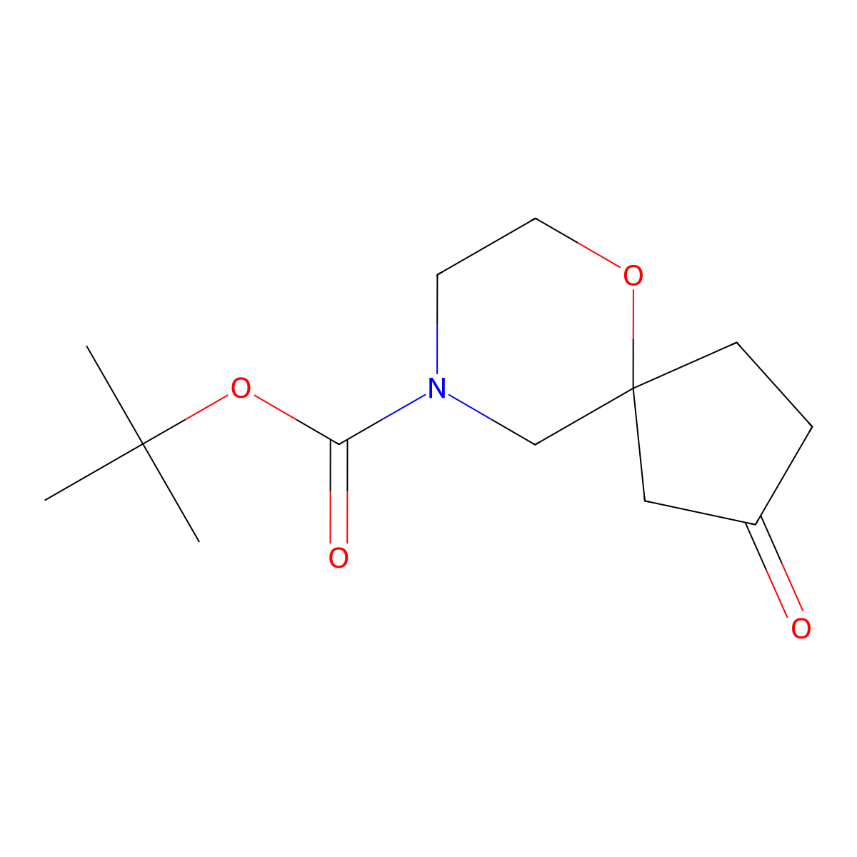 tert-Butyl 3-oxo-6-oxa-9-azaspiro[4.5]decane-9-carboxylate molecular structure, CAS 1251000-18-6