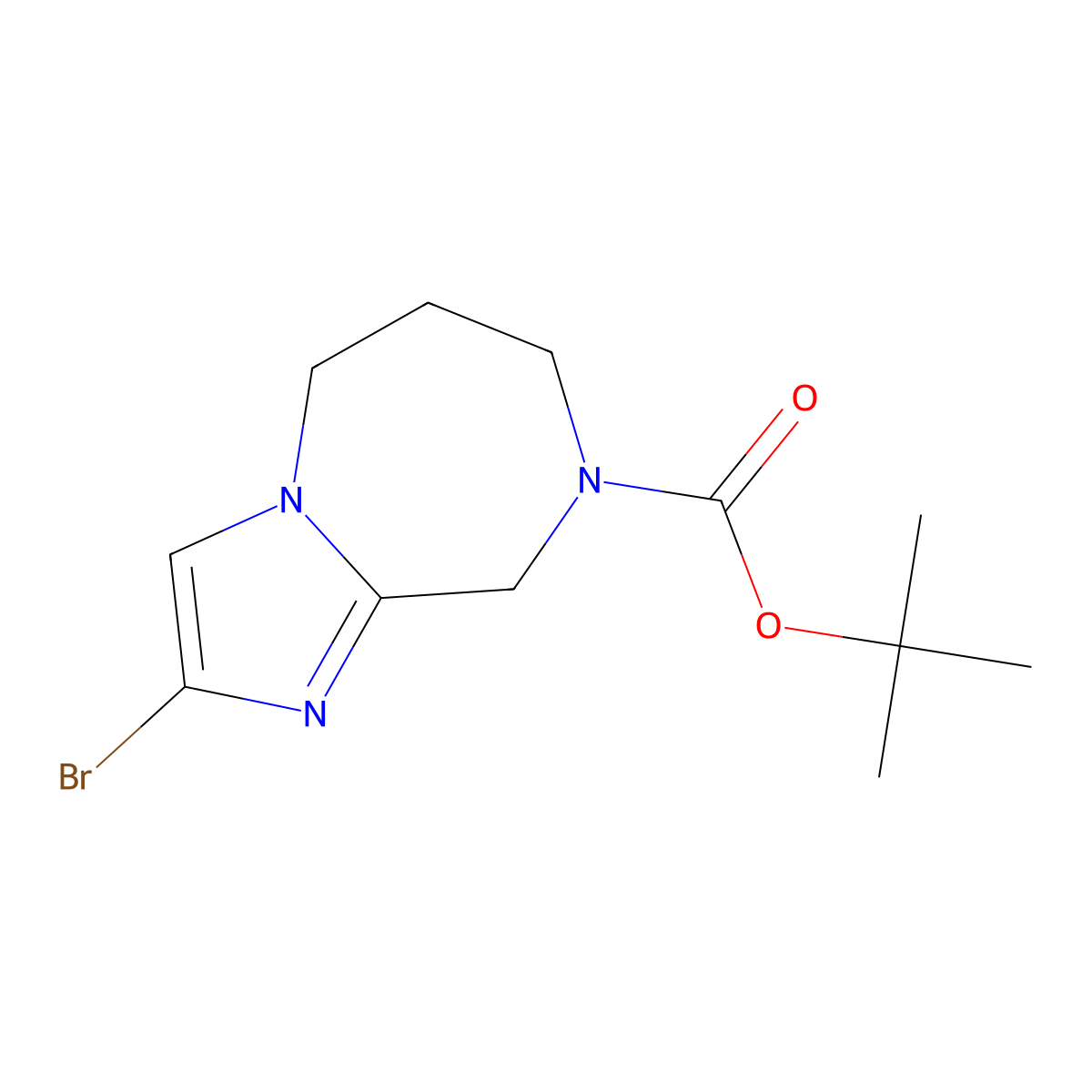 tert-butyl 2-bromo-5H,6H,7H,8H,9H-imidazo[1,2-a][1,4]diazepine-8-carboxylate molecular structure, CAS 1251000-20-0
