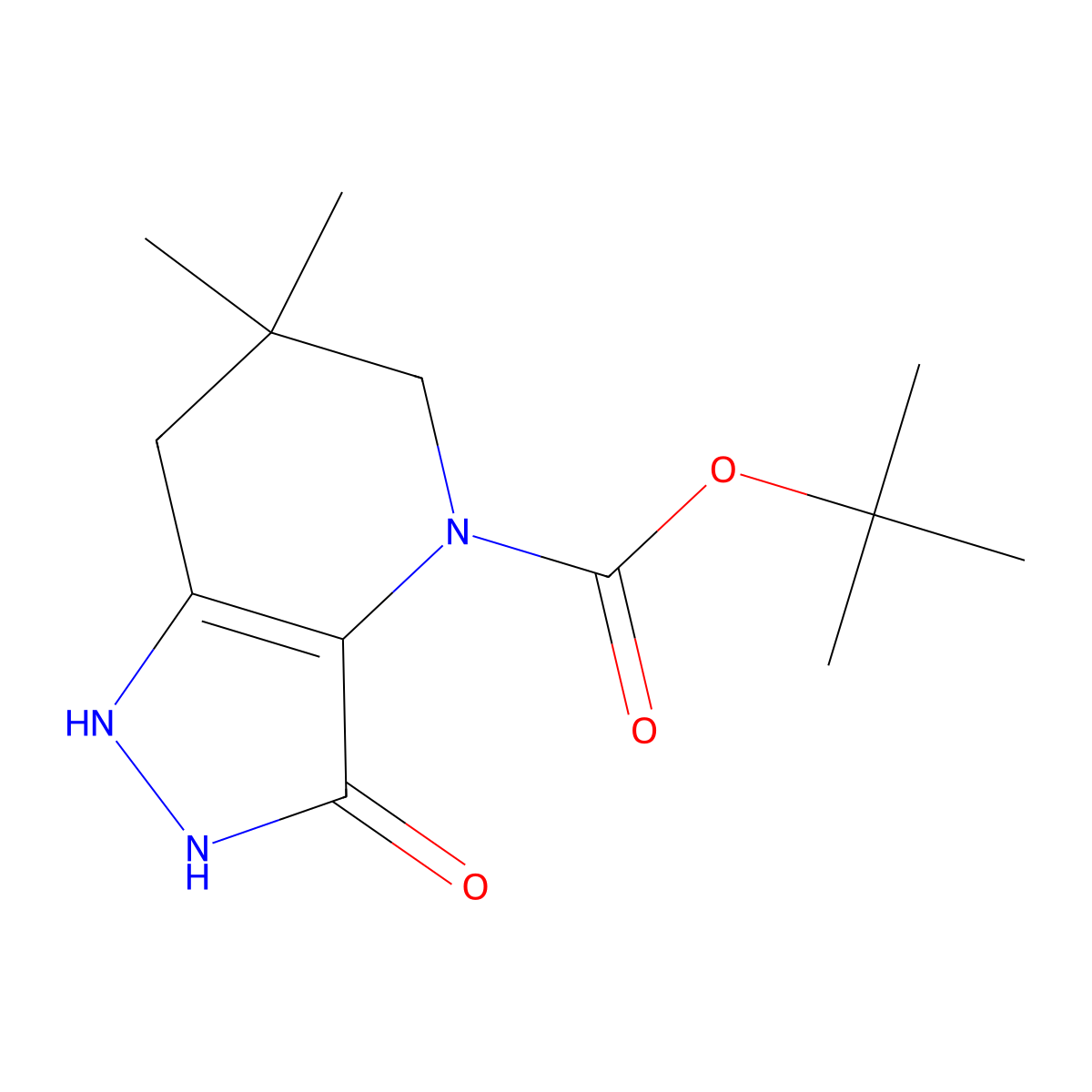 tert-Butyl 3-hydroxy-6,6-dimethyl-6,7-dihydro-1H-pyrazolo[4,3-b]pyridine-4(5H)-carboxylate molecular structure, CAS 1251000-23-3