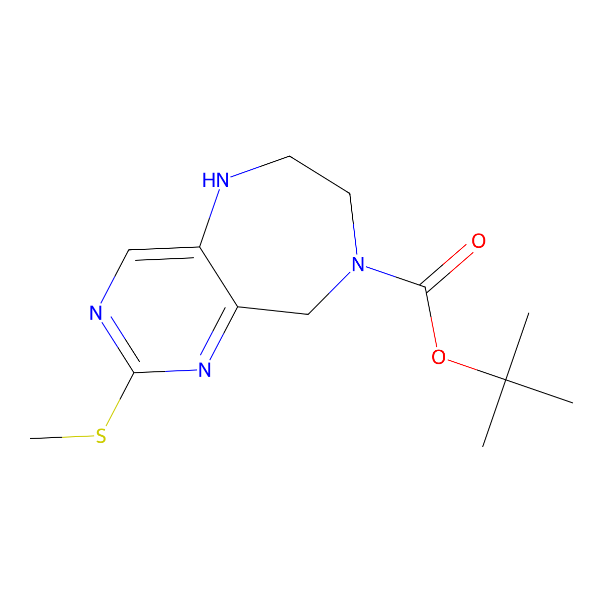 2-Methylsulfanyl-5,6,7,9-Tetrahydro-Pyrimido[5,4-E][1,4]Diazepine-8-Carboxylic Acid Tert-Butyl Ester molecular structure, CAS 1251000-26-6