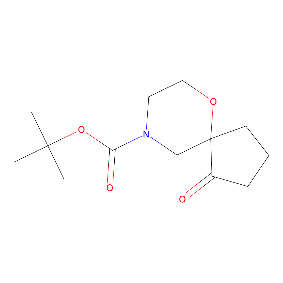 tert-Butyl 1-oxo-6-oxa-9-azaspiro[4.5]decane-9-carboxylate molecular structure, CAS 1251000-29-9