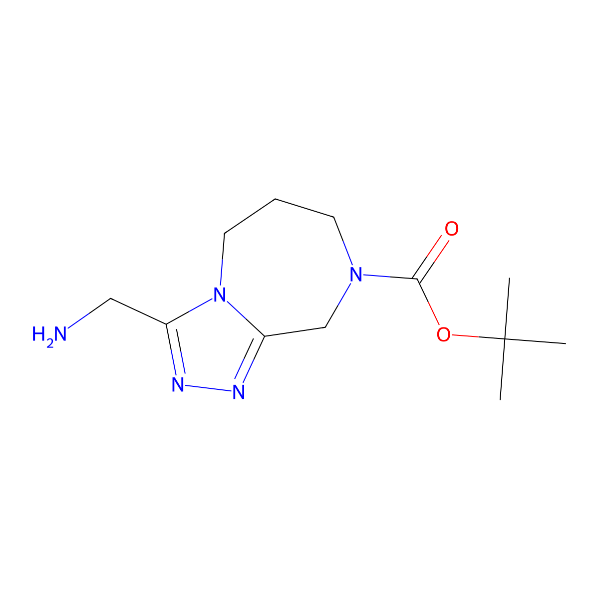 3-Aminomethyl-6,7-Dihydro-5H,9H-[1,2,4]Triazolo[4,3-A][1,4]Diazepine-8-Carboxylic Acid Tert-Butyl Ester molecular structure, CAS 1251000-46-0