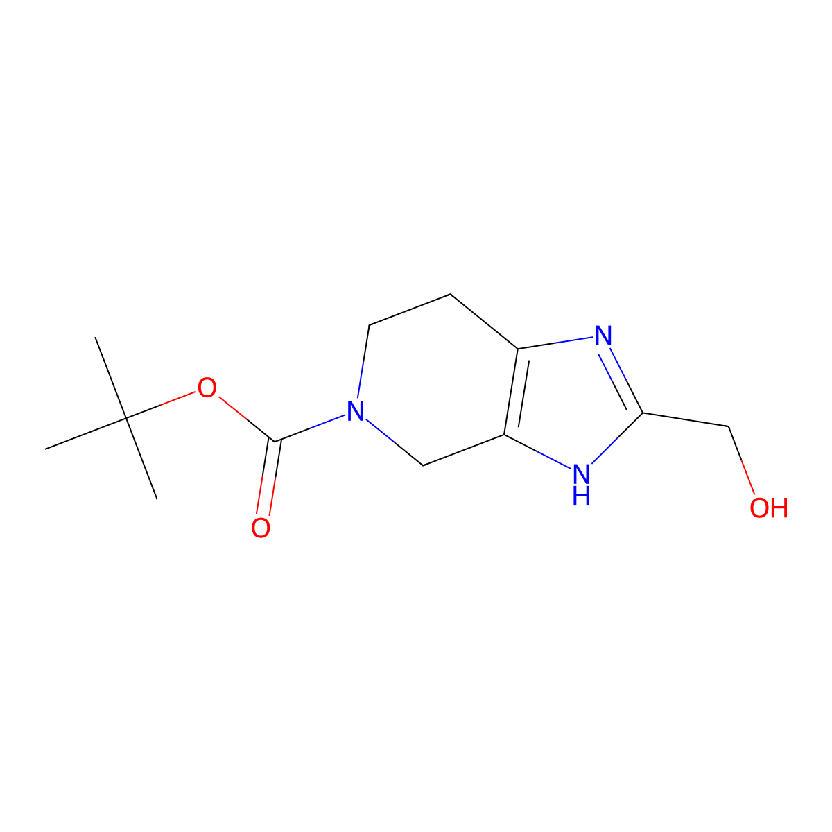 2-Hydroxymethyl-1,4,6,7-Tetrahydro-Imidazo[4,5-C]Pyridine-5-Carboxylic Acid Tert-Butyl Ester molecular structure, CAS 1251000-69-7