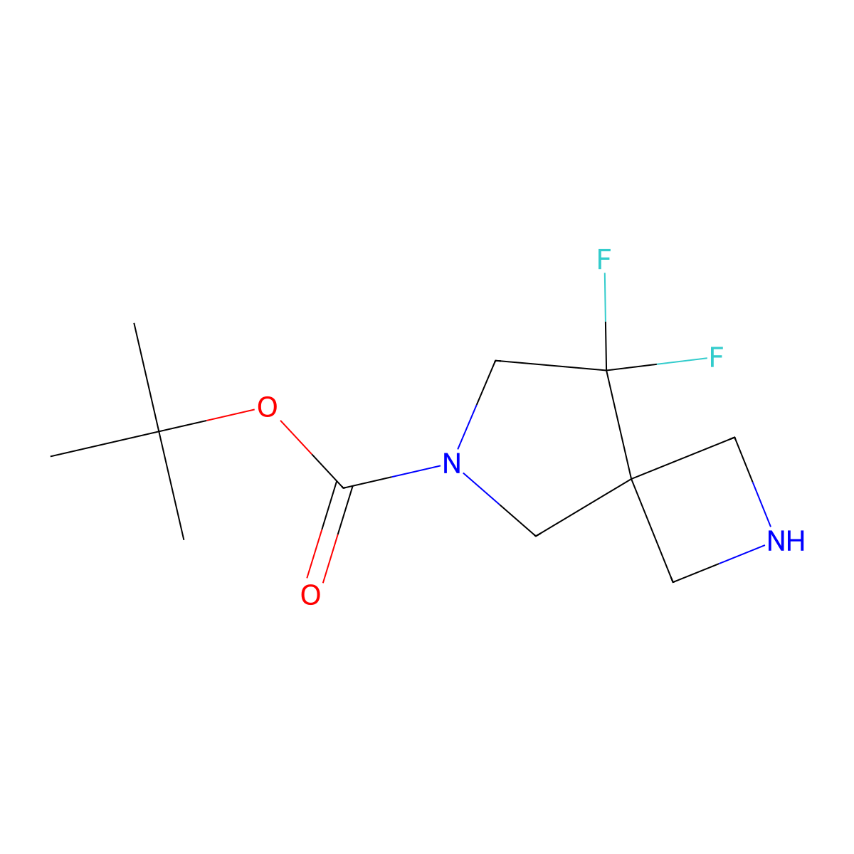 tert-Butyl 8,8-difluoro-2,6-diazaspiro[3.4]octane-6-carboxylate molecular structure, CAS 1251000-89-1