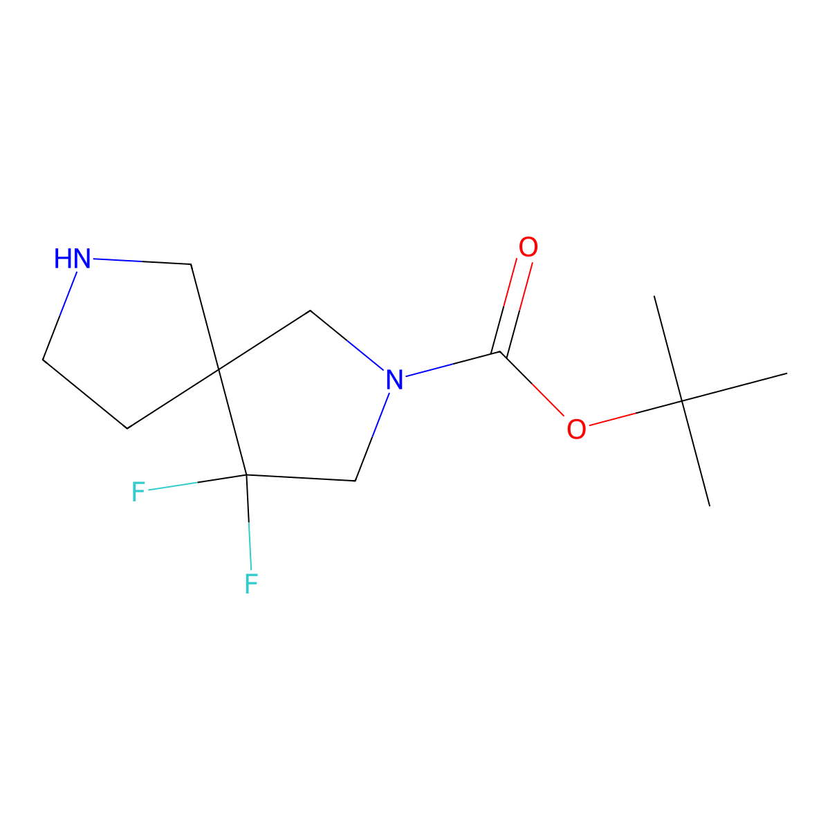 tert-Butyl 4,4-difluoro-2,7-diazaspiro[4.4]nonane-2-carboxylate molecular structure, CAS 1251000-95-9