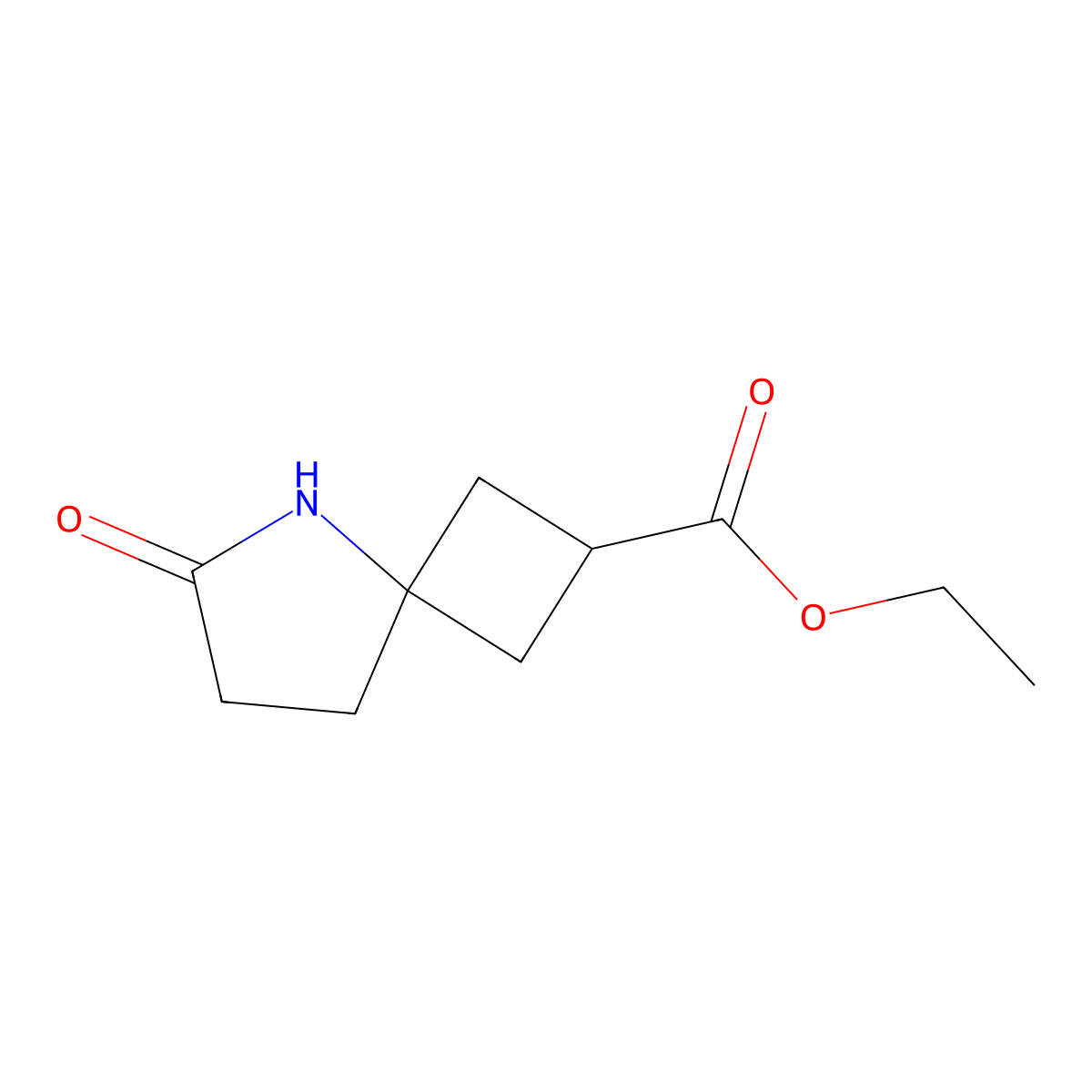 Ethyl 6-oxo-5-azaspiro[3.4]octane-2-carboxylate molecular structure, CAS 1251001-08-7