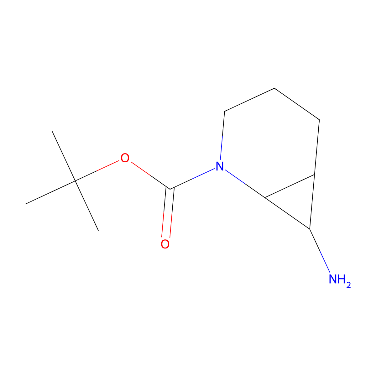 Tert-butyl 7-amino-5-azabicyclo[4.1.0]heptane-5-carboxylate molecular structure, CAS 1251001-32-7