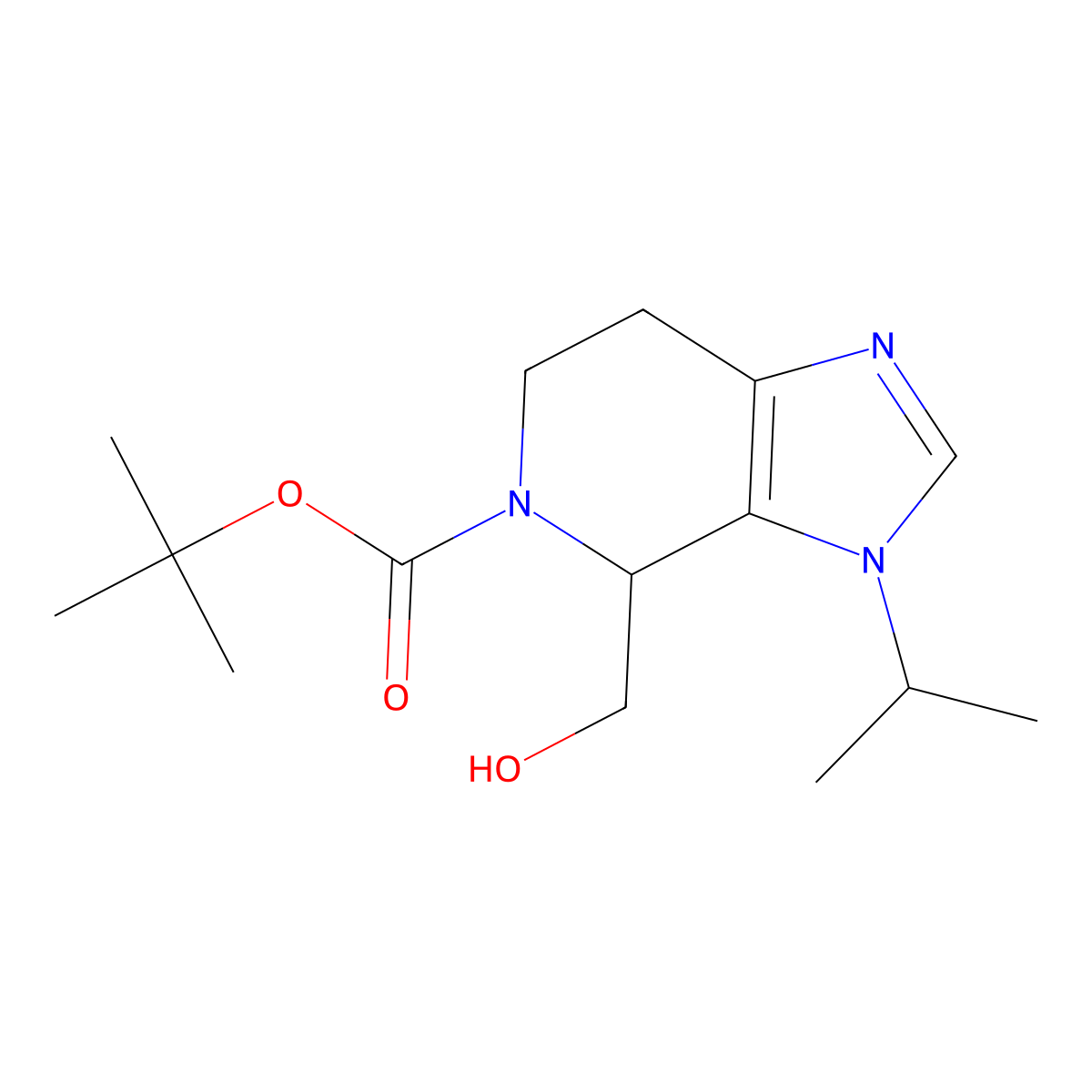 4-Hydroxymethyl-3-isopropyl-3,4,6,7-tetrahydro-imidazo[4,5-c]pyridine-5-carboxylic acid tert-butyl ester molecular structure, CAS 1251001-42-9