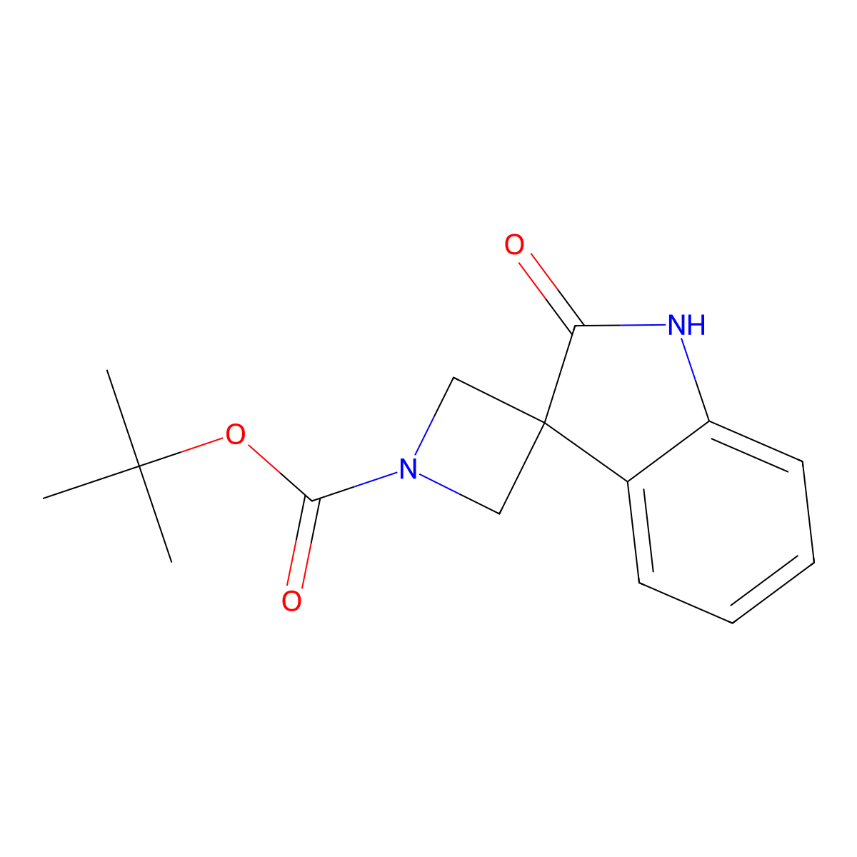 Tert-butyl 2'-oxo-1',2'-dihydrospiro[azetidine-3,3'-indole]-1-carboxylate molecular structure, CAS 1251001-73-6