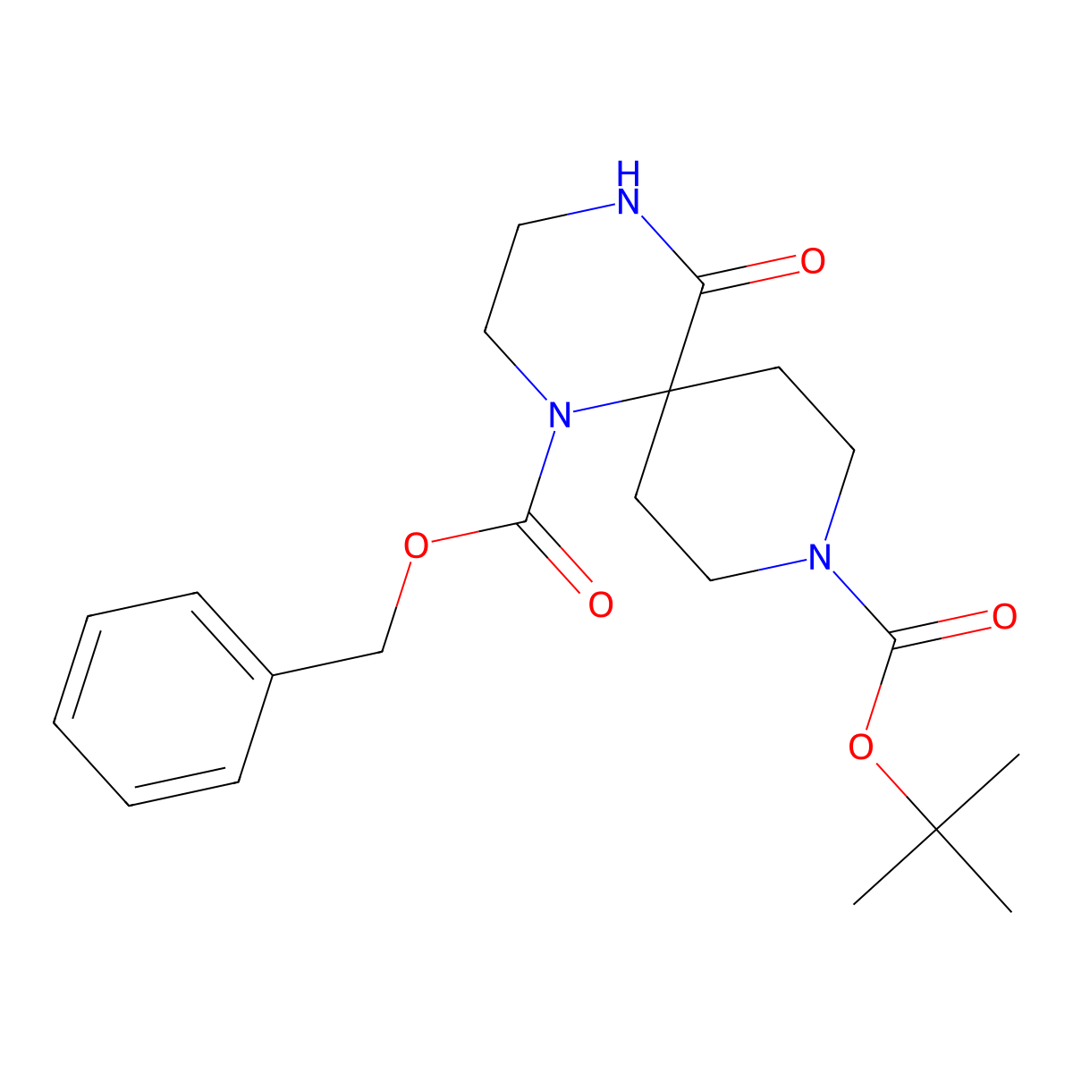 1-Benzyl 9-tert-butyl 5-oxo-1,4,9-triazaspiro[5.5]undecane-1,9-dicarboxylate molecular structure, CAS 1251001-99-6