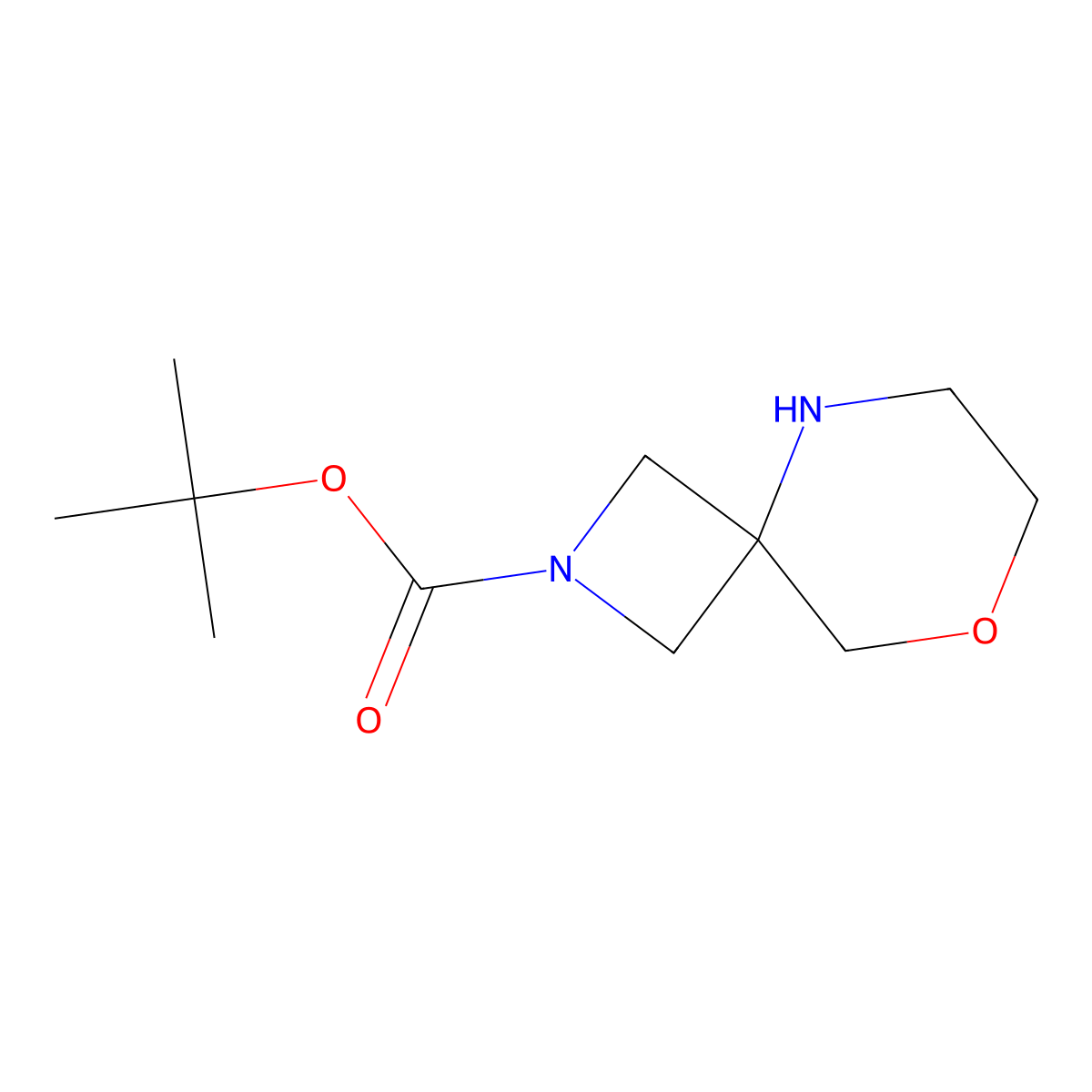 Tert-butyl 8-oxa-2,5-diazaspiro[3.5]nonane-2-carboxylate molecular structure, CAS 1251002-01-3