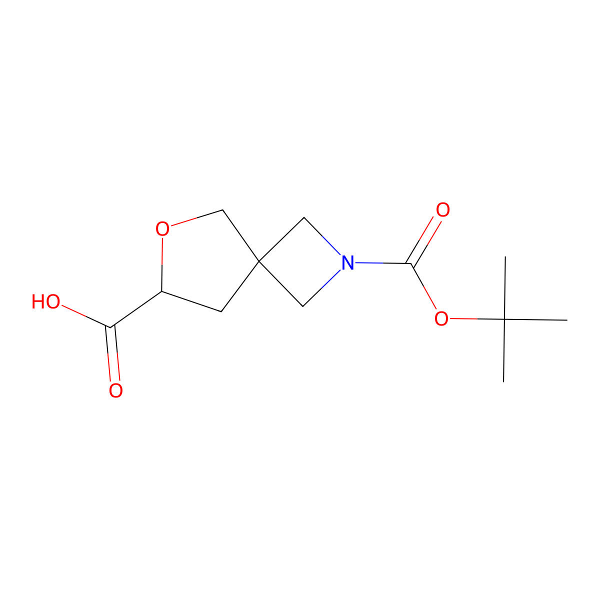 2-((Tert-butoxy)carbonyl)-6-oxa-2-azaspiro(3.4)octane-7-carboxylic acid molecular structure, CAS 1251002-05-7
