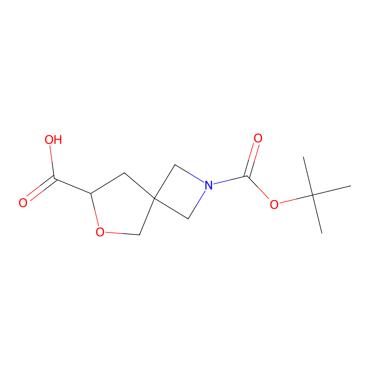 2-((Tert-butoxy)carbonyl)-6-oxa-2-azaspiro(3.4)octane-7-carboxylic acid molecular structure, CAS 1251002-05-7