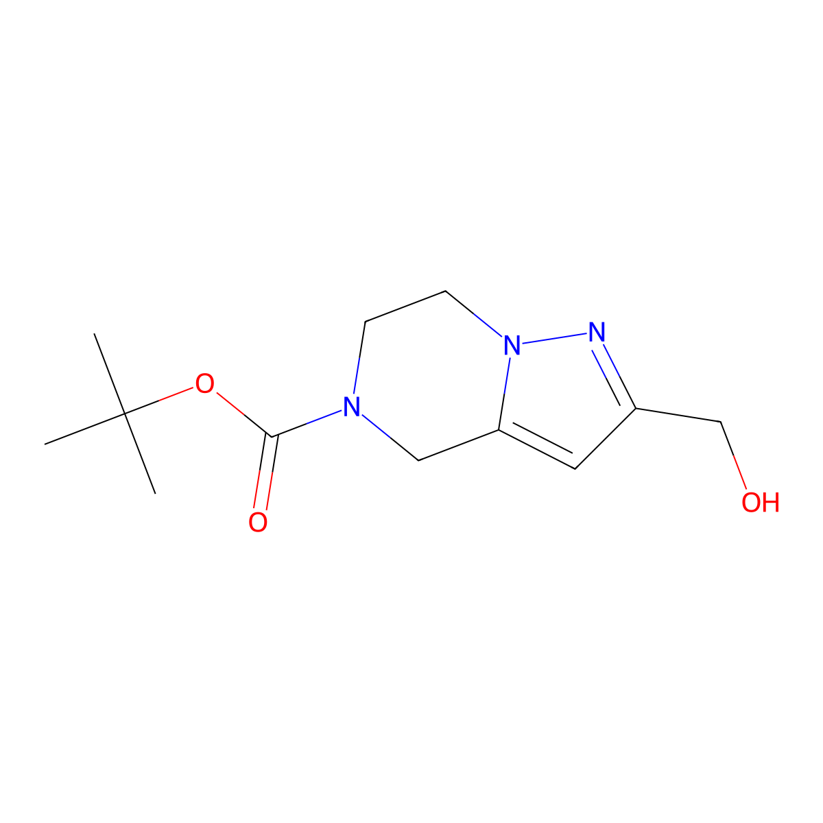 tert-Butyl 2-(hydroxymethyl)-6,7-dihydropyrazolo[1,5-a]pyrazine-5(4H)-carboxylate molecular structure, CAS 1251002-29-5