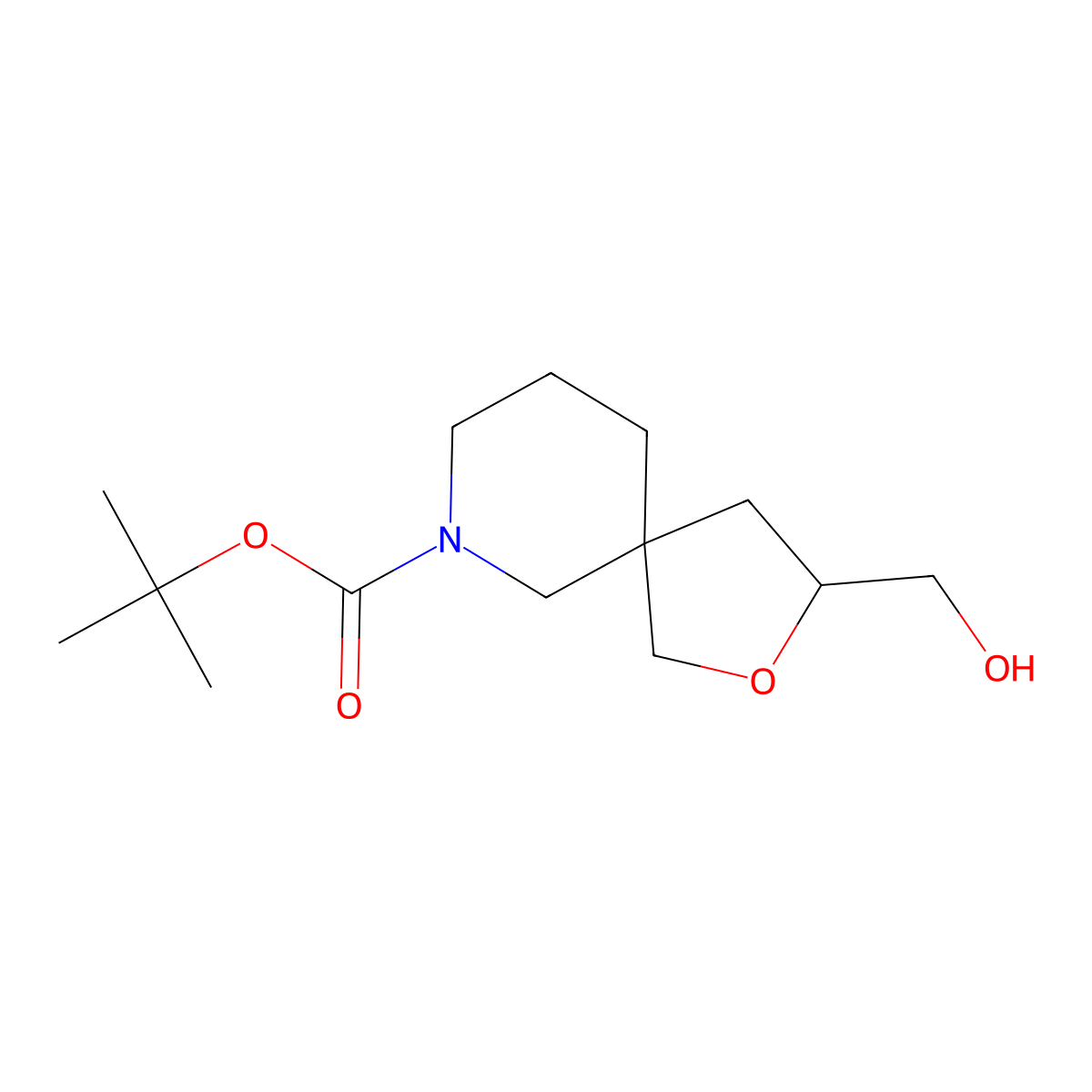 tert-Butyl 3-(hydroxymethyl)-2-oxa-7-azaspiro[4.5]decane-7-carboxylate molecular structure, CAS 1251002-30-8